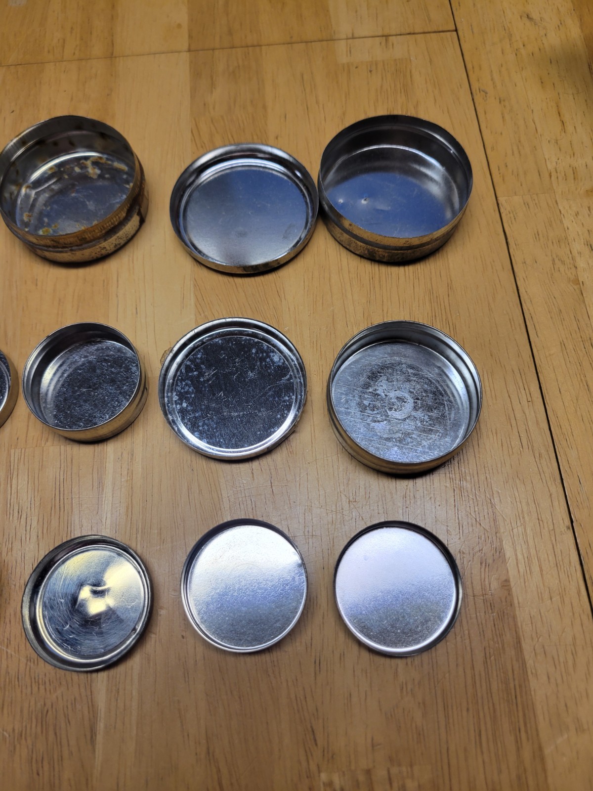 11 Watchmaker Tins for Parts or Movements Complete with Lids 2” Wide LT3