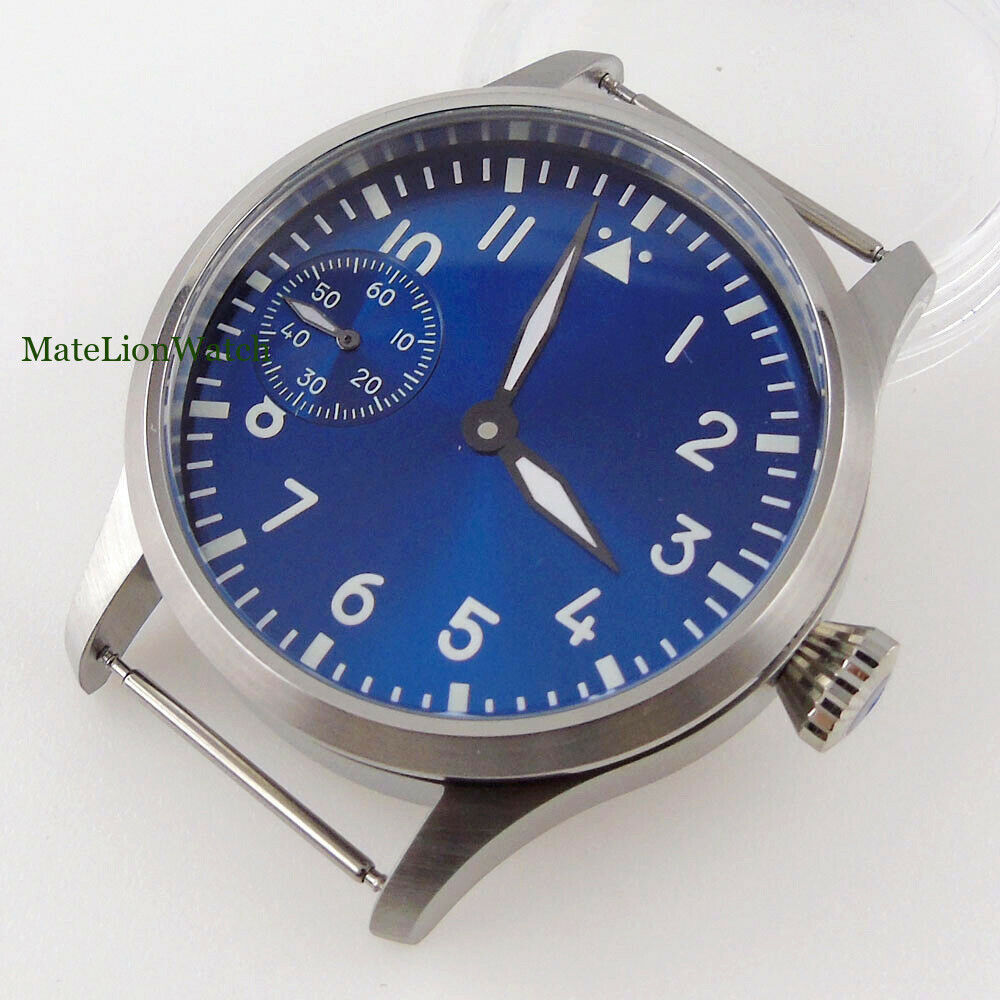 42mm Sterile Watch Case+Hands+Dial For ETA6497 ST3600 Black/Bronze Plated
