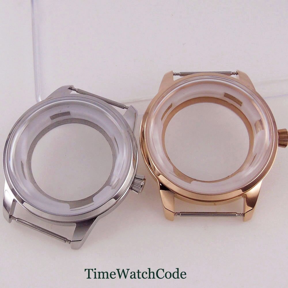 40mm Sapphire Crystal Watch Case Fits NH35 NH36 NH38 Movement Pull-push Crown