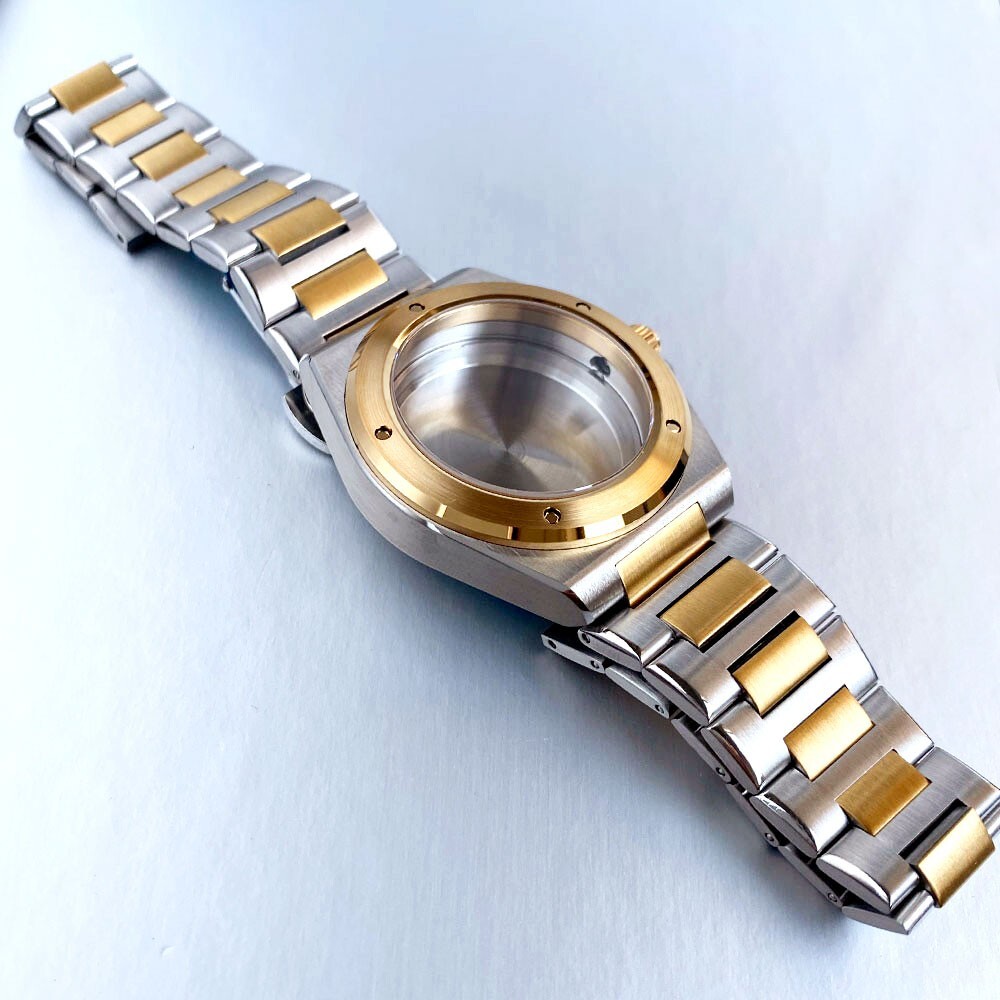 40mm Sapphire Golden Two Tone Watch Case Fit NH35 NH36 ETA 2824 model watch