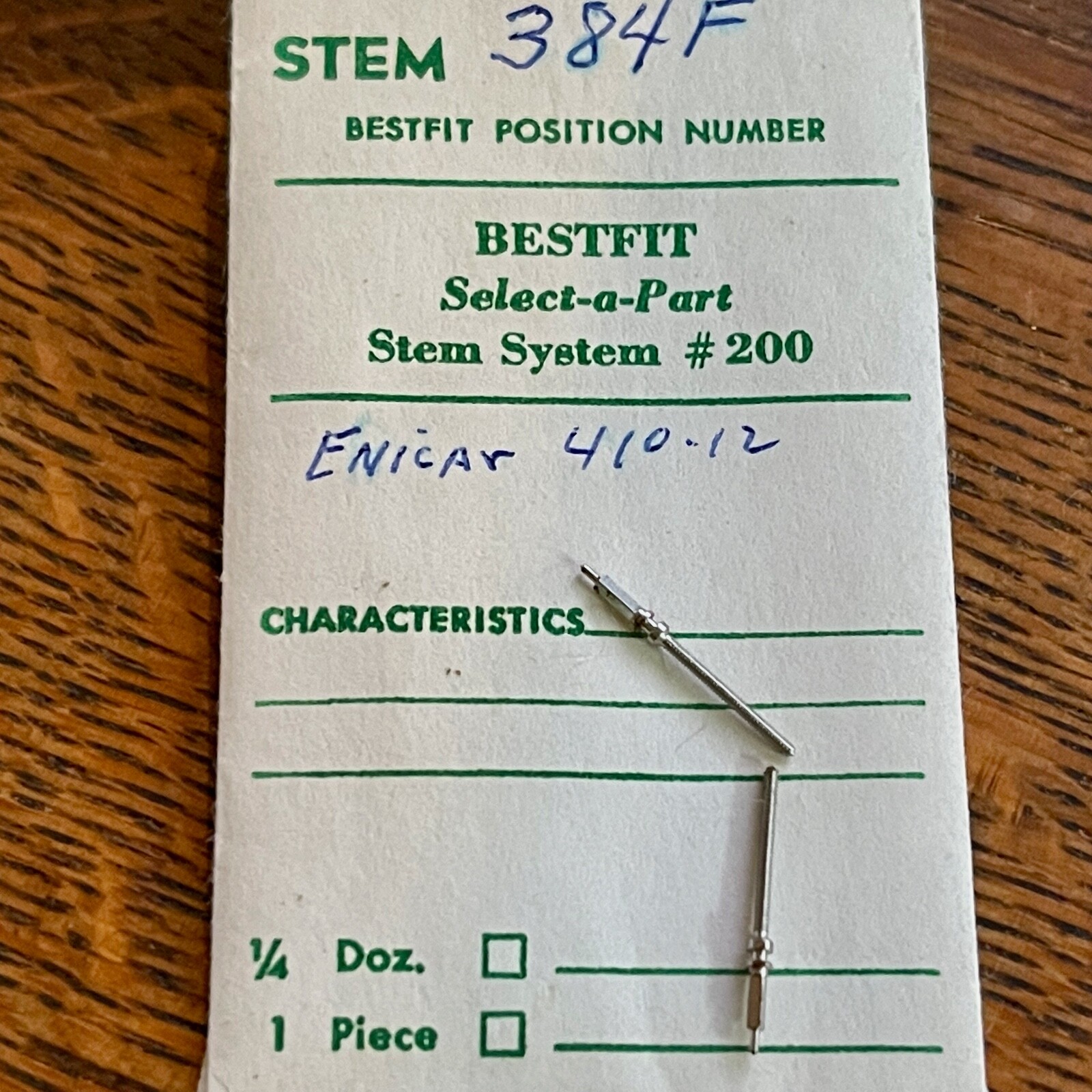 Vintage Enicar watch caliber 410 412 Winding Stem part Swiss Bestfit old stock