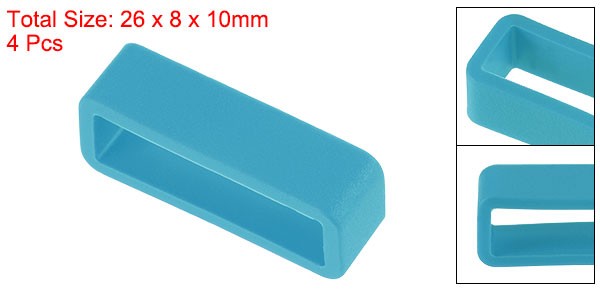Watch Band Strap Loops Silicone for 22mm Width Watch Band, Turquoise Blue 4 Pcs