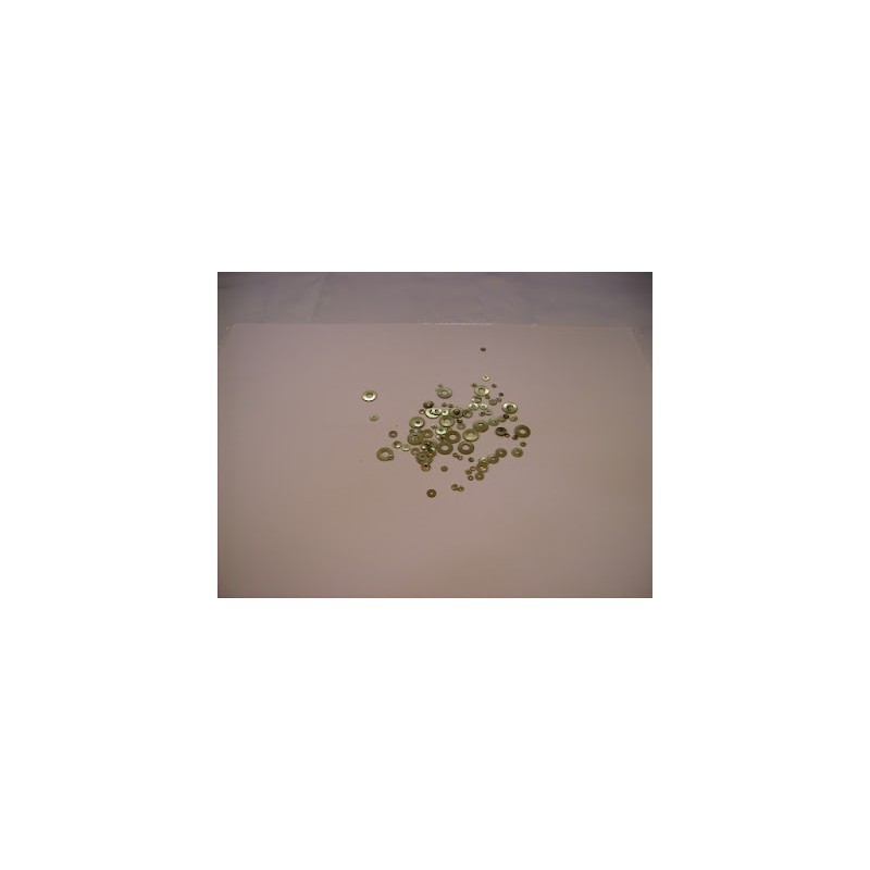 Assortimento rondelle piate ottone foro quadro 100 Hand-collets flat brass