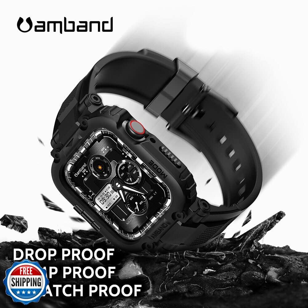amBand Bands Compatible with Apple Watch 9/8/7/SE (3/2/1)/6/5/4 45mm/44mm Cas