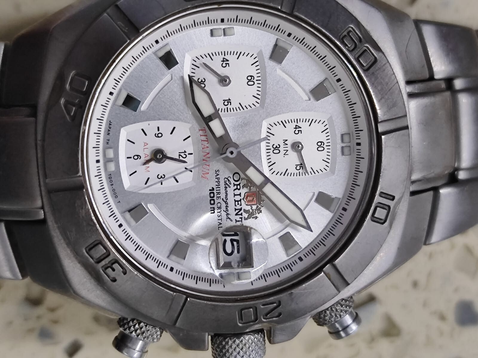 Orient Orient TD08-C TITANIUM Chronograph 100m Diver Working Used