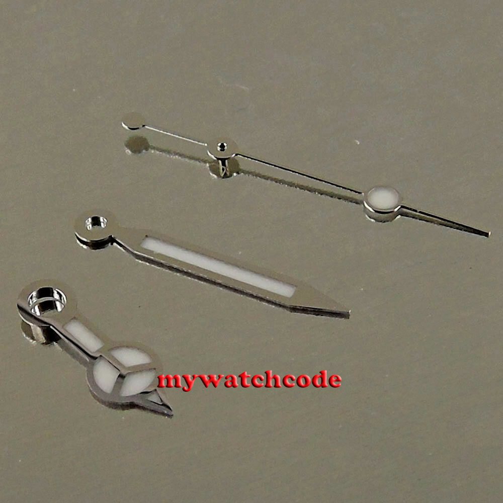 Luminous silver golden edge white watch Hands fit Japan NH35 NH36 movement
