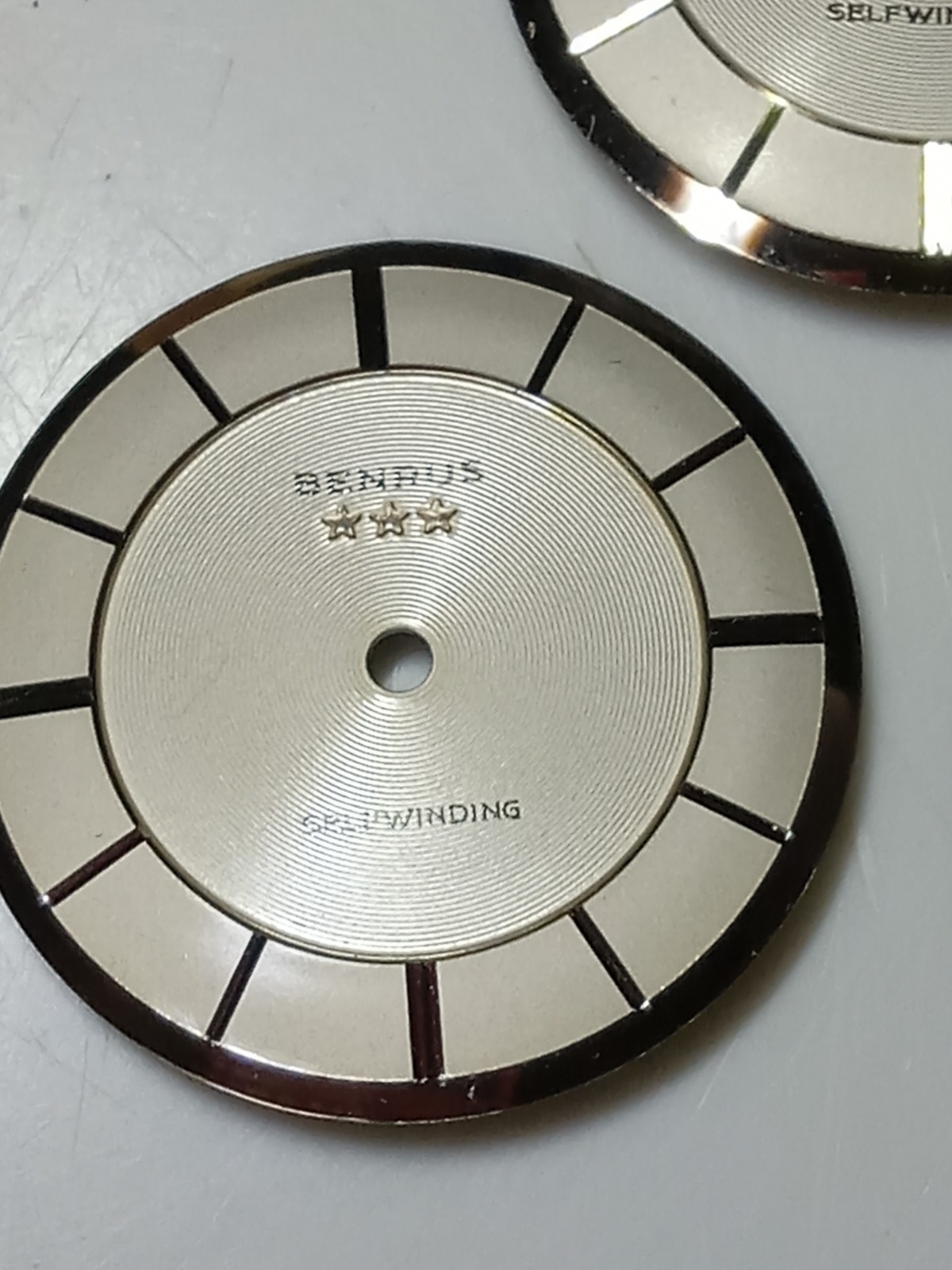 ( LOT OF 3 ) BENRUS 3 STAR SELF WINDING WATCH DIAL NOS / PART 28.3 MM