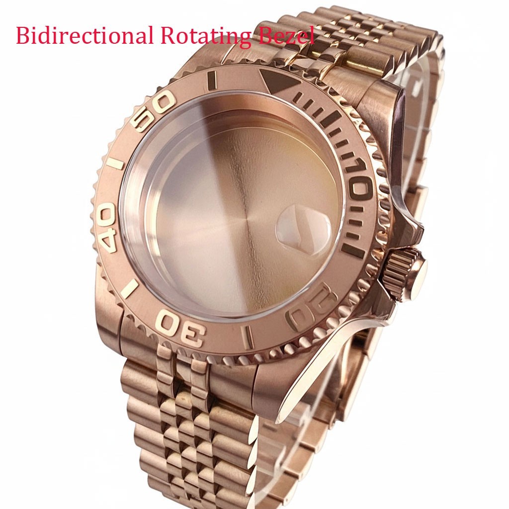 New 40mm Bidirectional Rotation Watch Case Sapphire Glass 20ATM Fit NH35 ETA2824