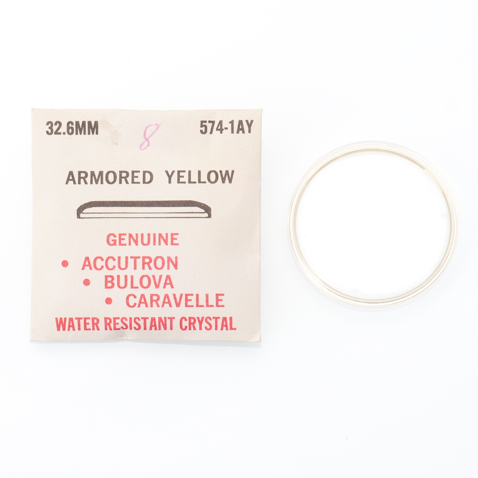 Original Genuine Bulova 574-1AY Acrylic 32.6mm Clear Crystal Watch Part (C1D13)