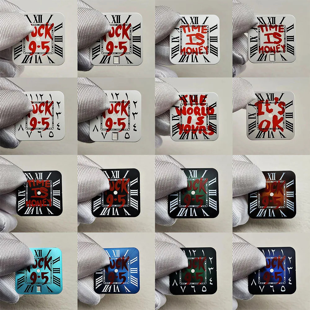 27mm Watch Dial Square Roman Numeral Men Face Design For NH35 Movement Parts