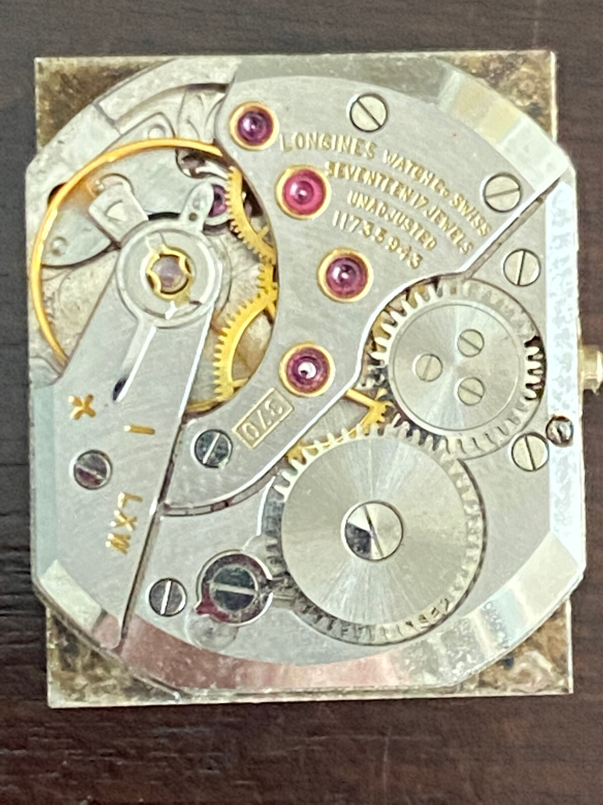 VINTAGE MEN’S LONGINES WRIST WATCH MOVEMENT, CAL. 370, RUNNING STRONG 17 JEWEL