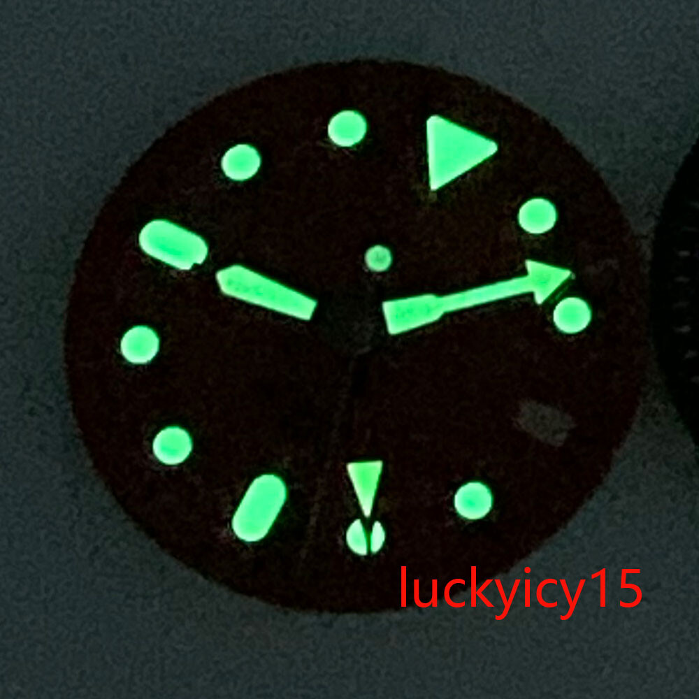 29MM GMT Dial Fit NH34 NH34A Green Luminous Black Orange Watch Dial Date Window
