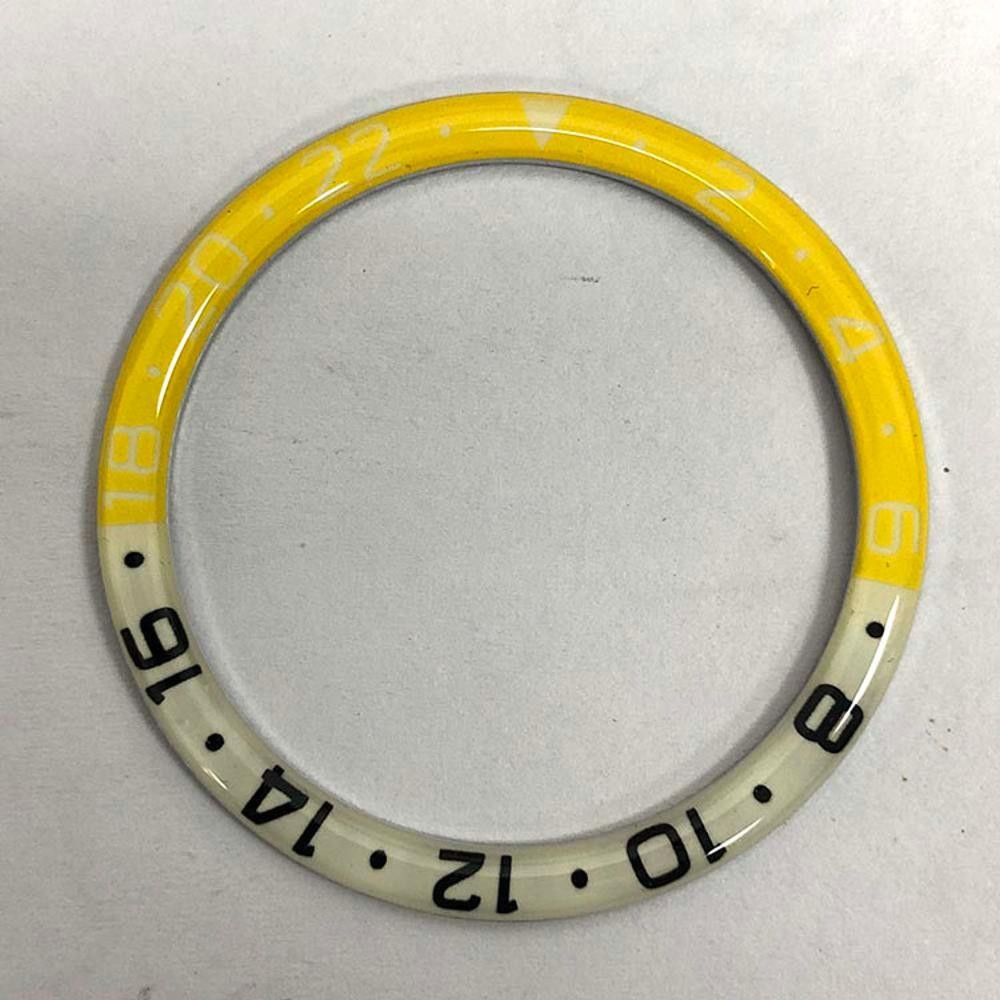 For GMT Watch Case 38MM-31.3MM Aluminum Bezel Blue Luminous Watch Bezel Insert