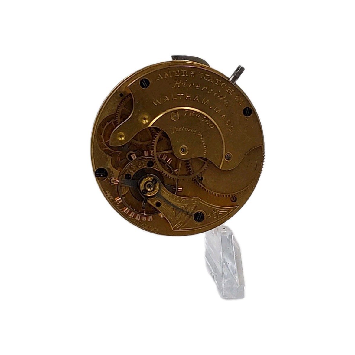 Waltham Riverside 8s Movement Sunk Enamel Dial Hands Pocket Watch Parts 1857