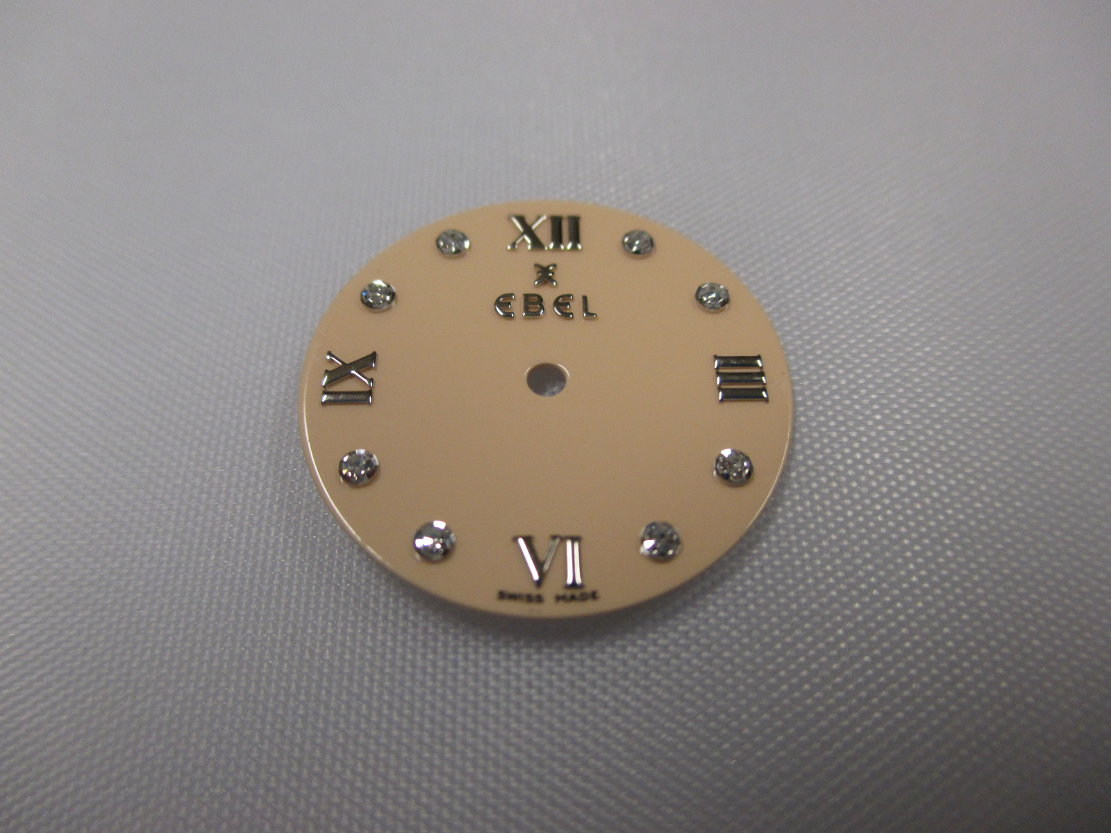Ebel Beluga Cream 19.94 mm Round Watch Dial w/4 Diamonds & Other Applied Markers