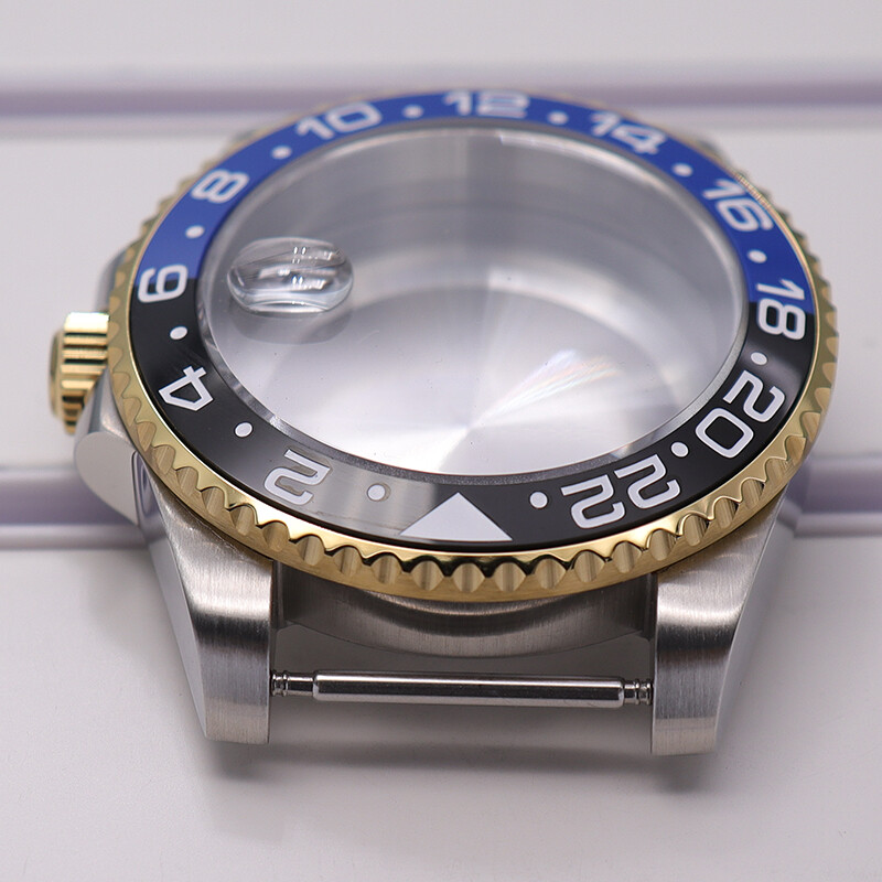 Brushed Watch Cases parts Modifying GMT Ceramic bezel For Seiko nh35 36 Movement