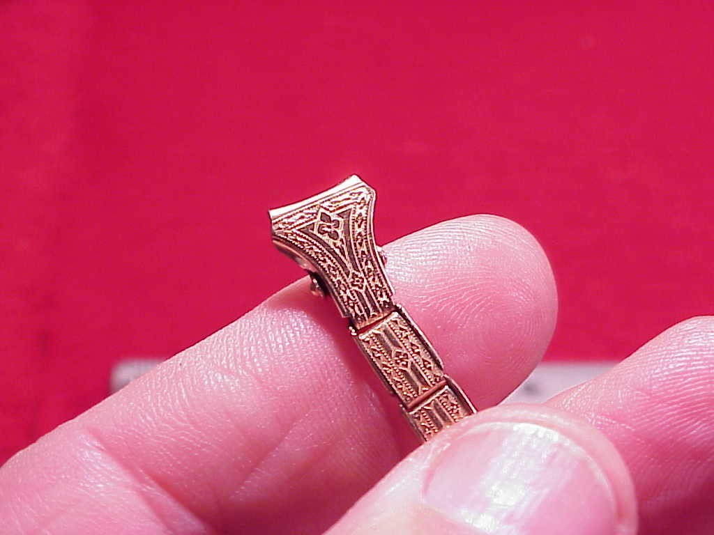 VINTAGE LIGHT ROSE GOLD LADIES WRISTWATCH BAND EARLY 1920 8MM 4 3/4″ STRETCHES