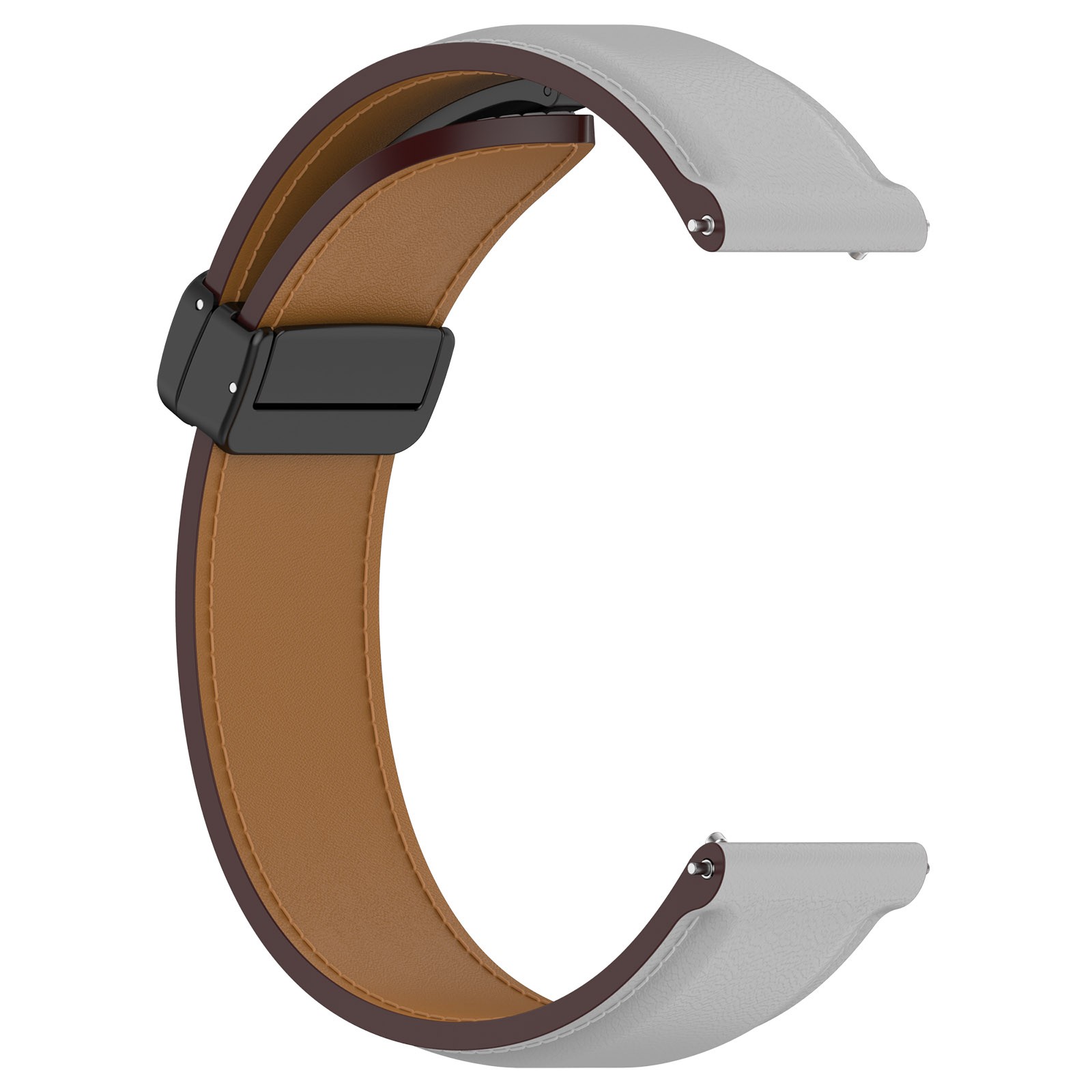 Leather Watch Strap with Folding Buckle for Huawei/Samsung Galaxy/Amazfit Series
