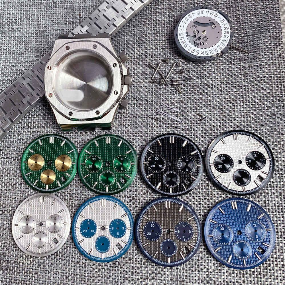 Accessory Fit Quartz VK63 42mm Watch Men Case Watch Hand Dial Set Sapphire Glass