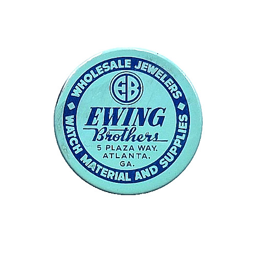 EWING Brothers Watch Parts Tin 33.5mm Advertising Atlanta Georgia