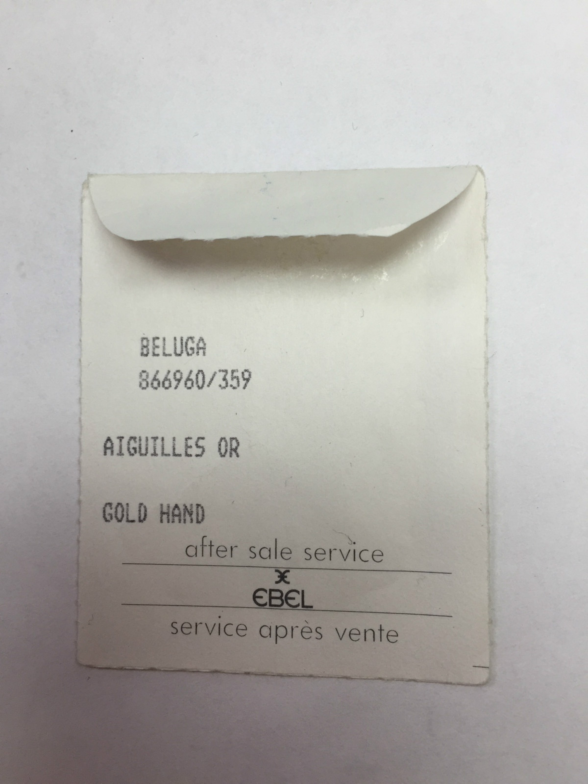 Authentic EBEL Beluga Gold Hands – Ref. 866960 /359