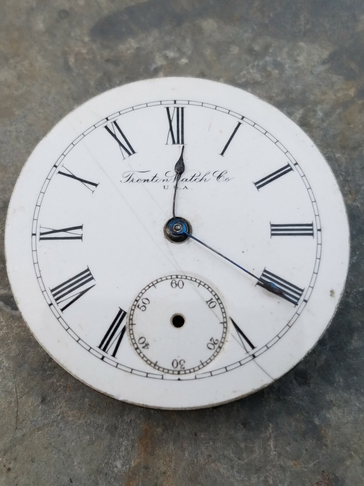 Antique Trenton Watch Co Hunting Case Pocket Watch Movement Parts 34.6mm