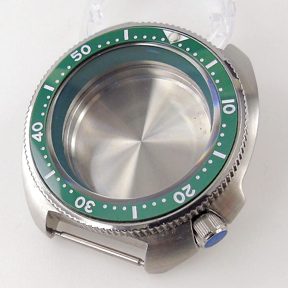 44mm Sapphire Glass Automatic Turtle Watch Case Fit NH35 NH36 4.1 o’clock crown