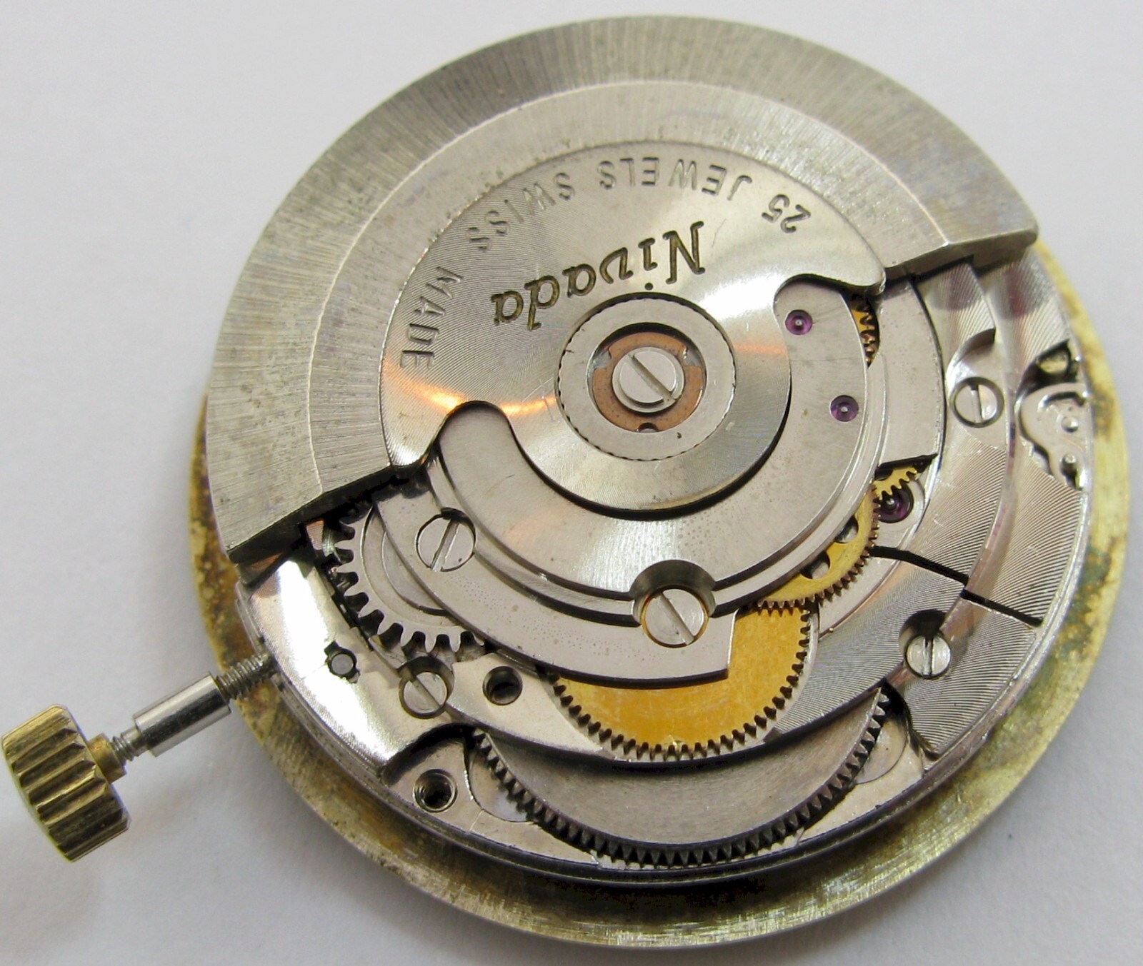 ETA 2789 Automatic 25 j. day date Nivada compensamatic Watch Movement for Parts