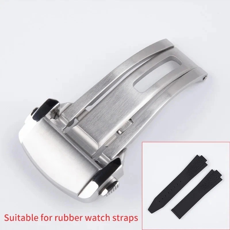 18mm Adjustable 316L Deployment Buckle Clasp Fits Longines Rubber Leather Strap