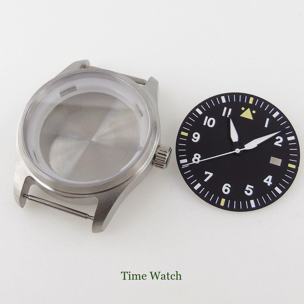 39mm Sapphire Watch Case+Black Dial+Hands For NH35 Movement 200M Waterproof Date