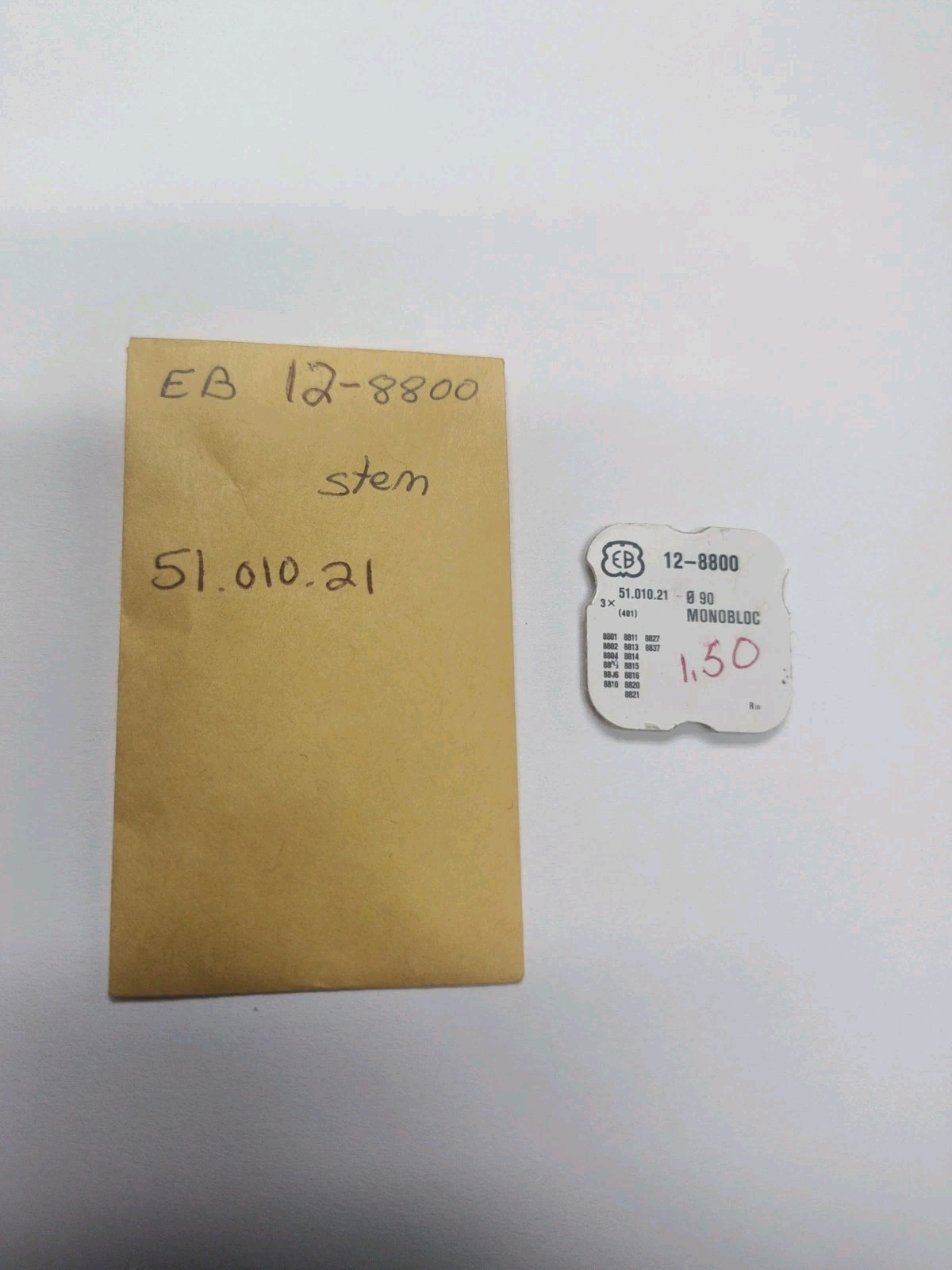 New Old Stock stem WATCH Parts 3 PCS CAL EB 12-8800 TO 8837 51.010.21