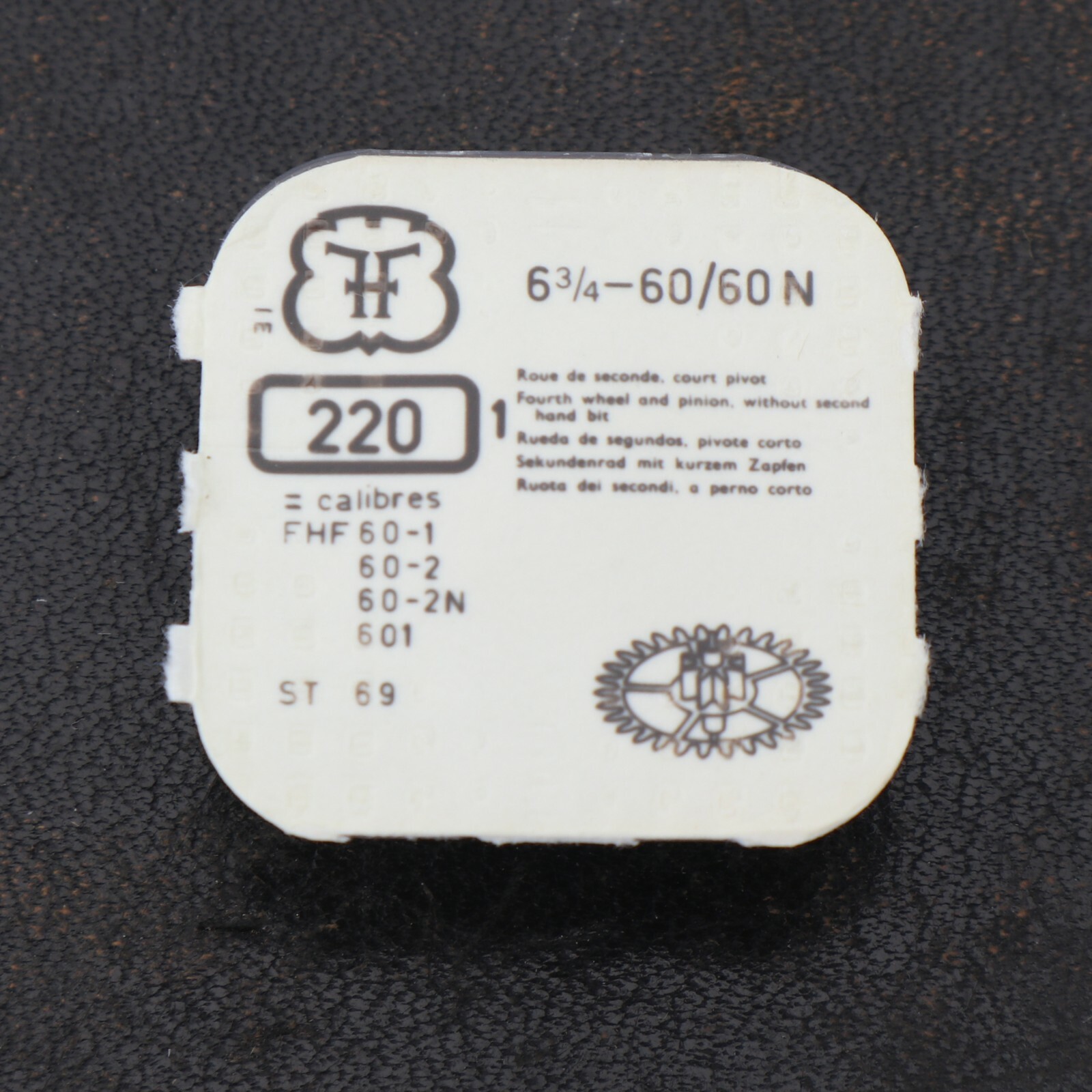 NOS Original FF 60 60N Watch Part #220 Fourth Wheel New Old Stock (C15D22)
