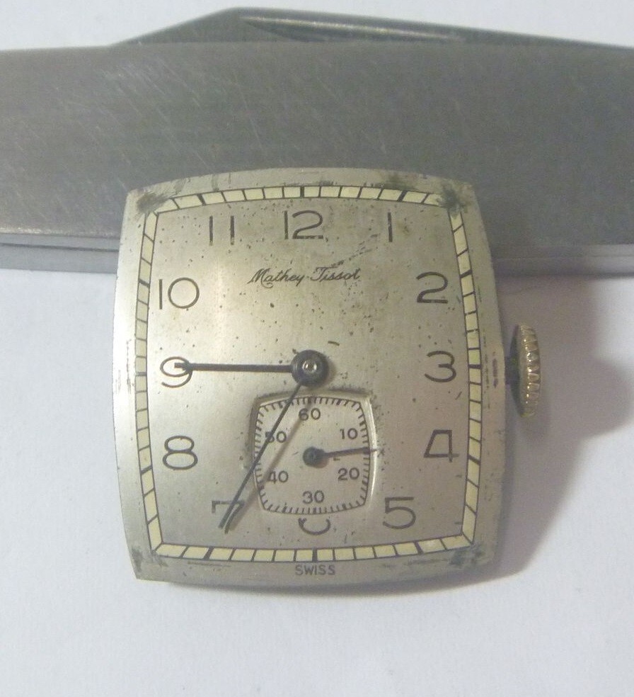 1940s Mathey-Tissot 17J Gents 8 ½ x 9 Lignes Mov’t, Dial & Hands- 4Parts !!