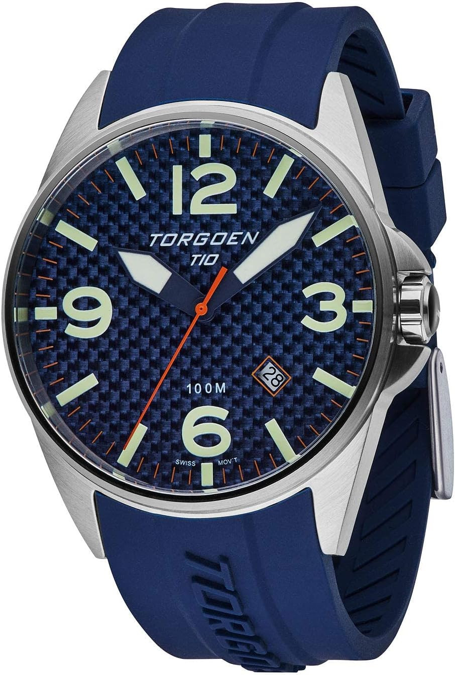 T10 Men’s Swiss Quartz Pilot Watch with Sapphire Crystal & Silicone Strap