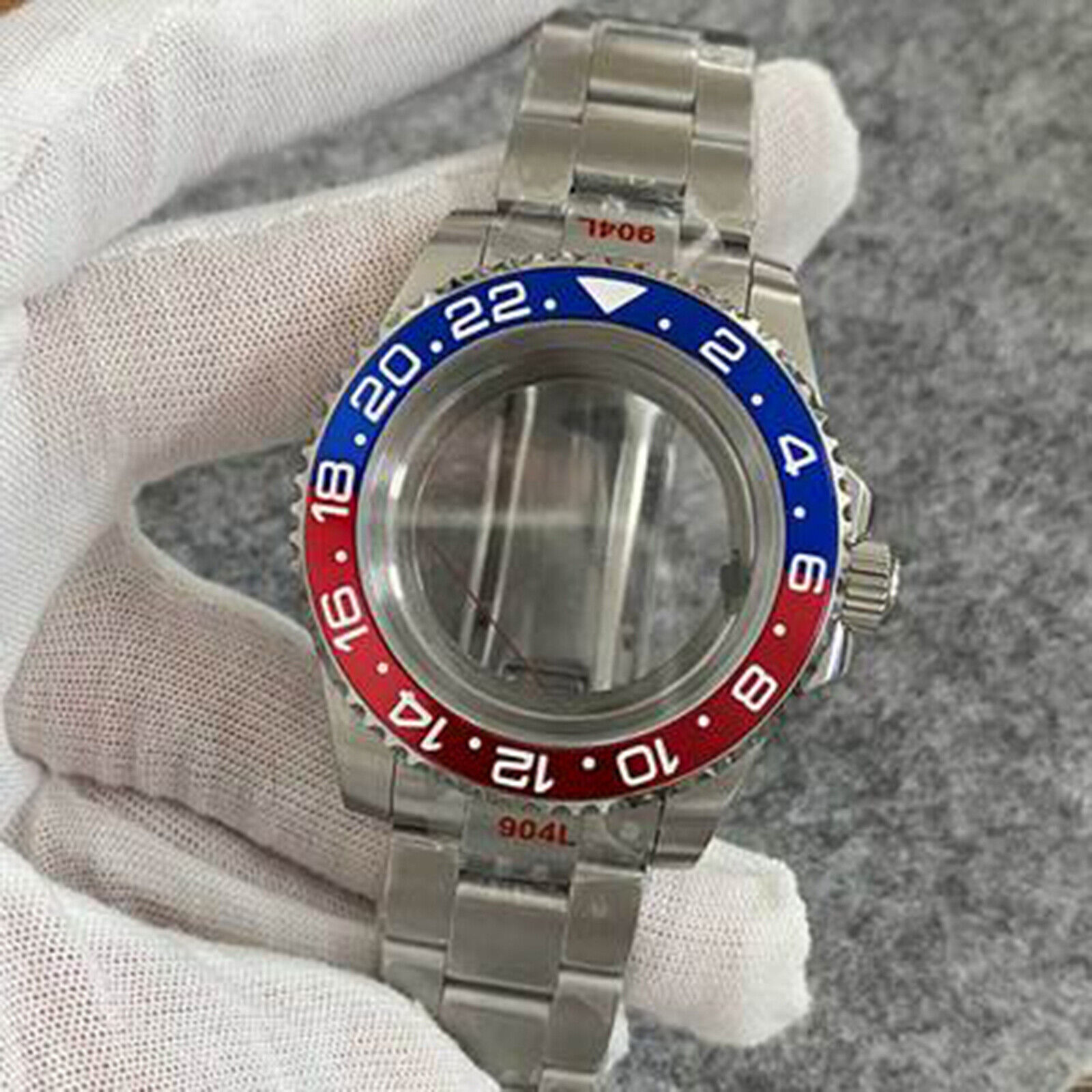 40MM Transparent Bottom Watch Case + Sand Strap Sapphire for NH35/NH36 Movement