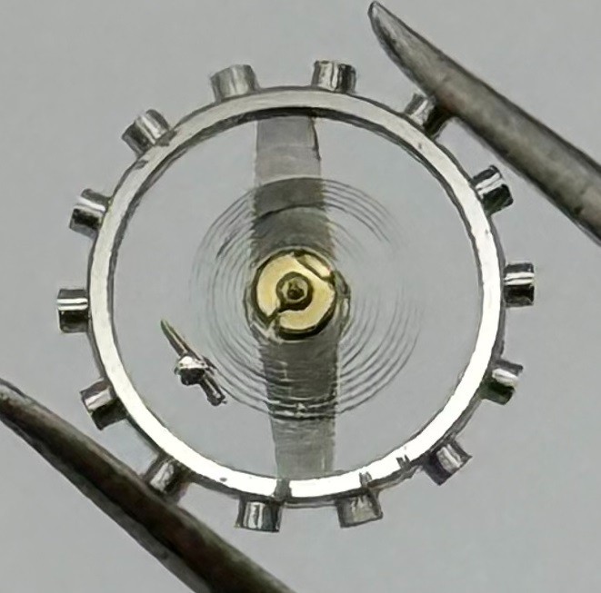 Brac 2061 Balance Wheel Complete And Spring 7¾’’’ Watch Movement Parts NOS
