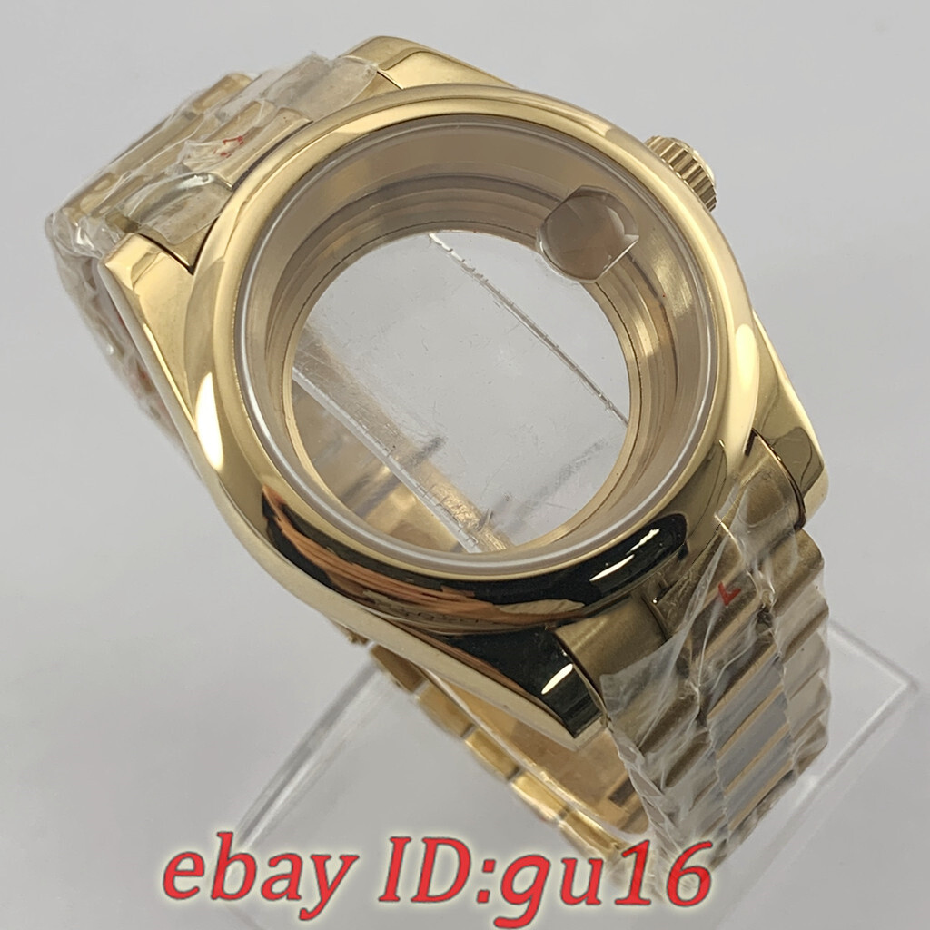 36mm/40mm Gold Watch Case Fit NH35 NH36 Miyota 8215 8205 PT5000 ETA 2836/2824
