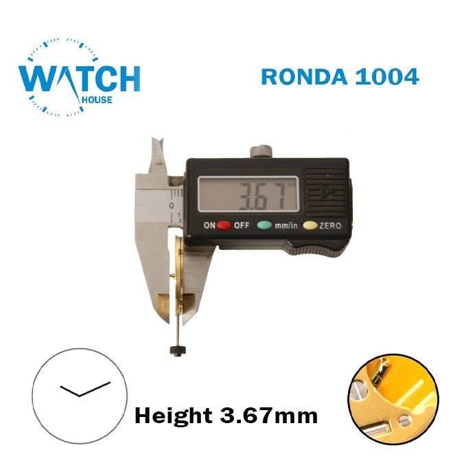 ronda 1004 Swiss Quartz Watch Movement – Without Disk, 2 Hands, Gold Plated– NOS
