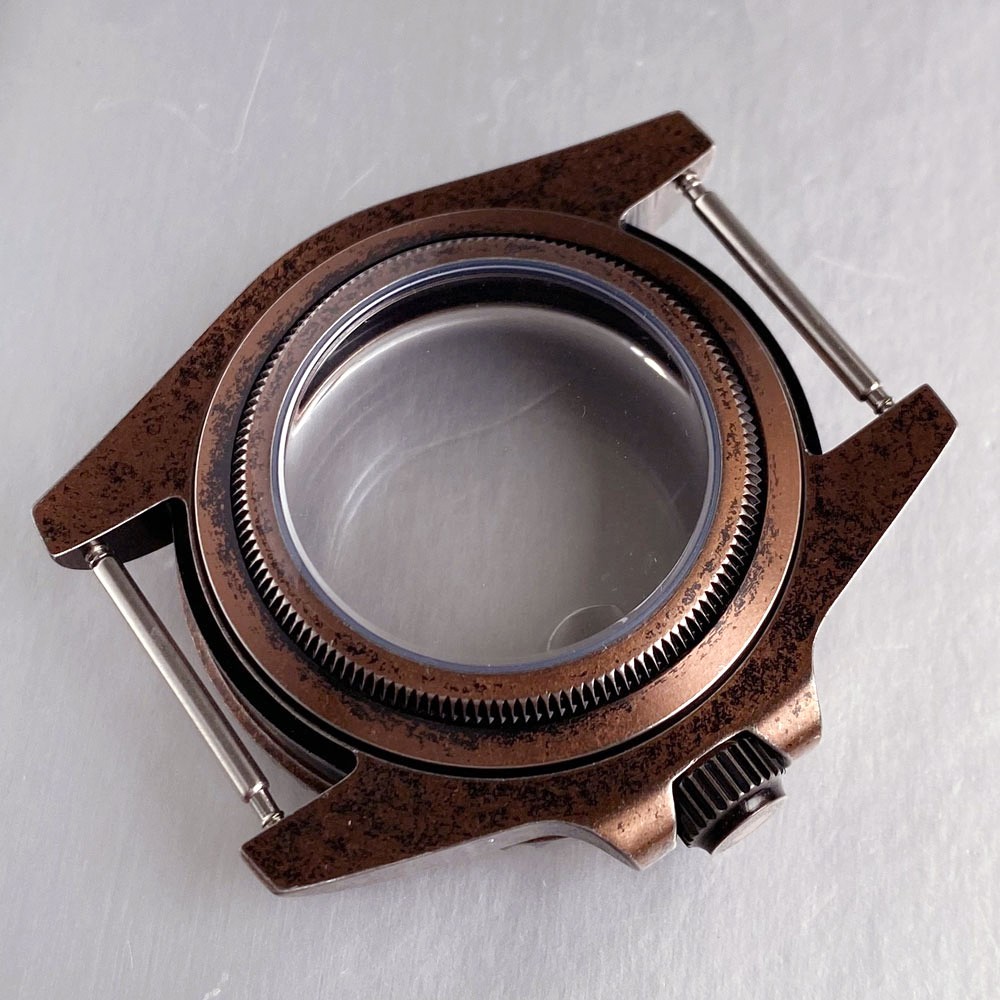 40mm Sapphire Watch Case Copper Plated fit NH34 NH35 NH36 2824 120 click bezel