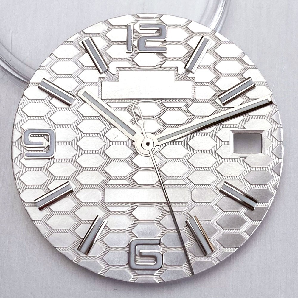Black Blue Sterile 28.5mm Honeycomb Watch Dial fit NH35 Dive Watch Part Luminous