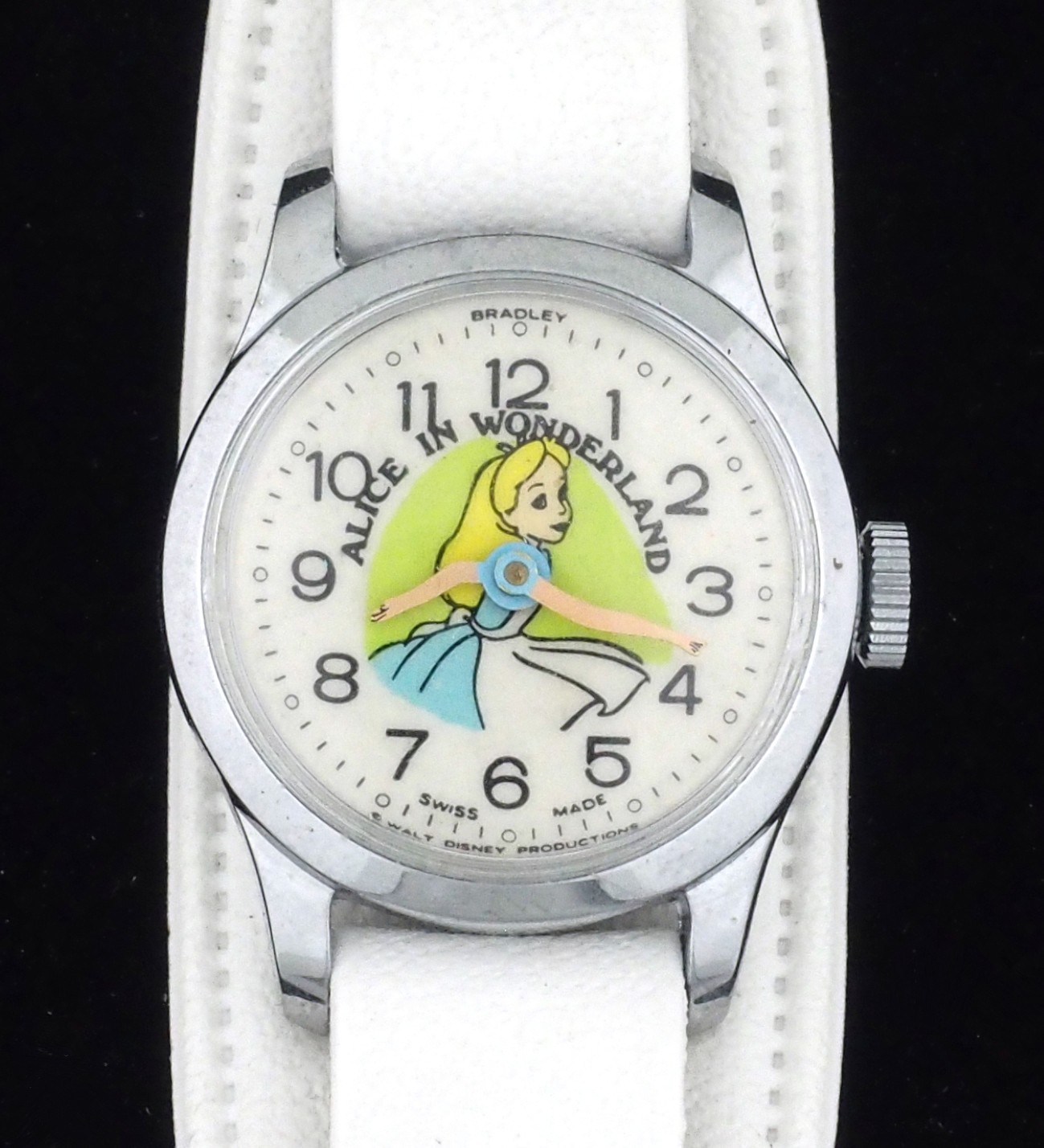 Vintage Alice in Wonderland Bradley wind-up Character Watch for Repair