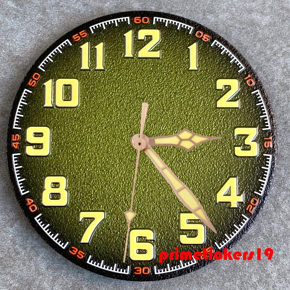 40.5mm Watch Dial Matte Face Hands Set Luminous Fit NH35 NH36 ETA2824 PT5000