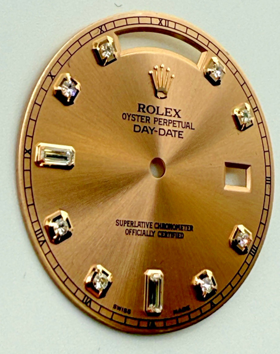 Rolex 41MM Day-Date II Rose Factory Diamond Dial 218235 Very Rare