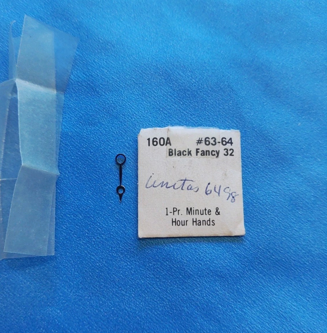Genuine Unitas Cal. #6498 Black Fancy 32 Hour Hand. NOS. Condition Excellent.