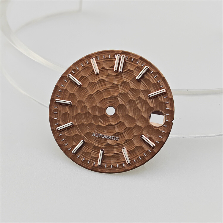 28.5mm NH35 Dial Rose/gold/silver Studded Green Luminous for NH35/NH36 Movements