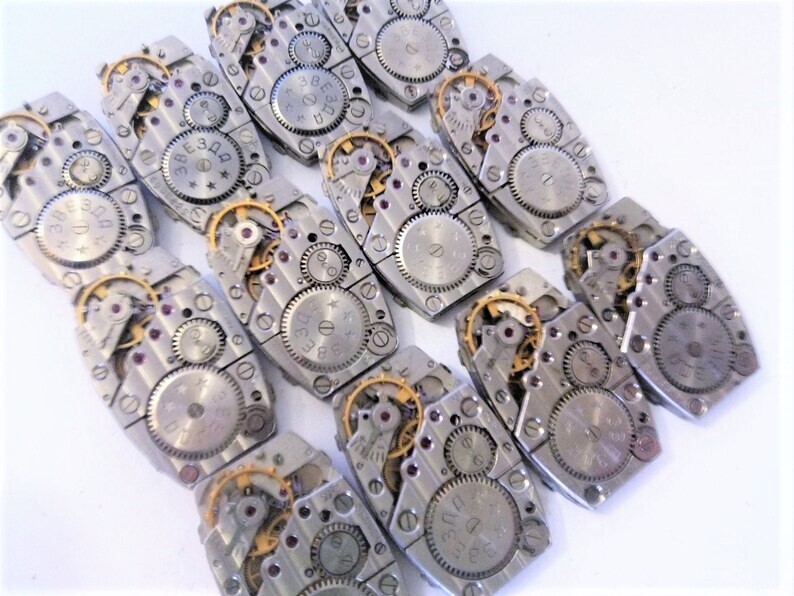 LOT of 8 Watch Movements Steampunk Parts Altered Art