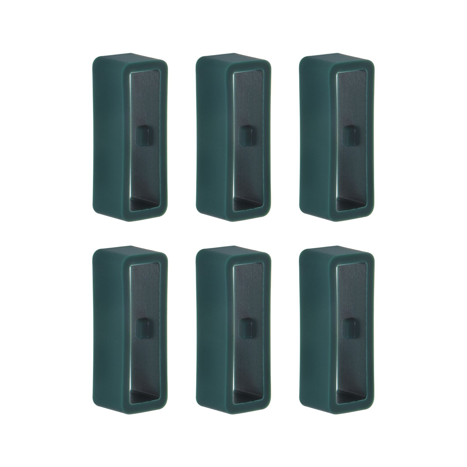 6pcs Watch Strap Loop Fastener Rings 20mm Rubber Watch Holder Keeper Dark Green