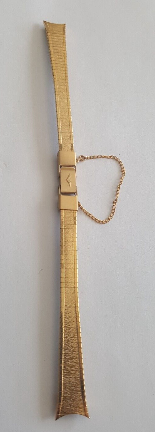 Longines Gold Plated Watch Bracelet With Safety Clasp Chain