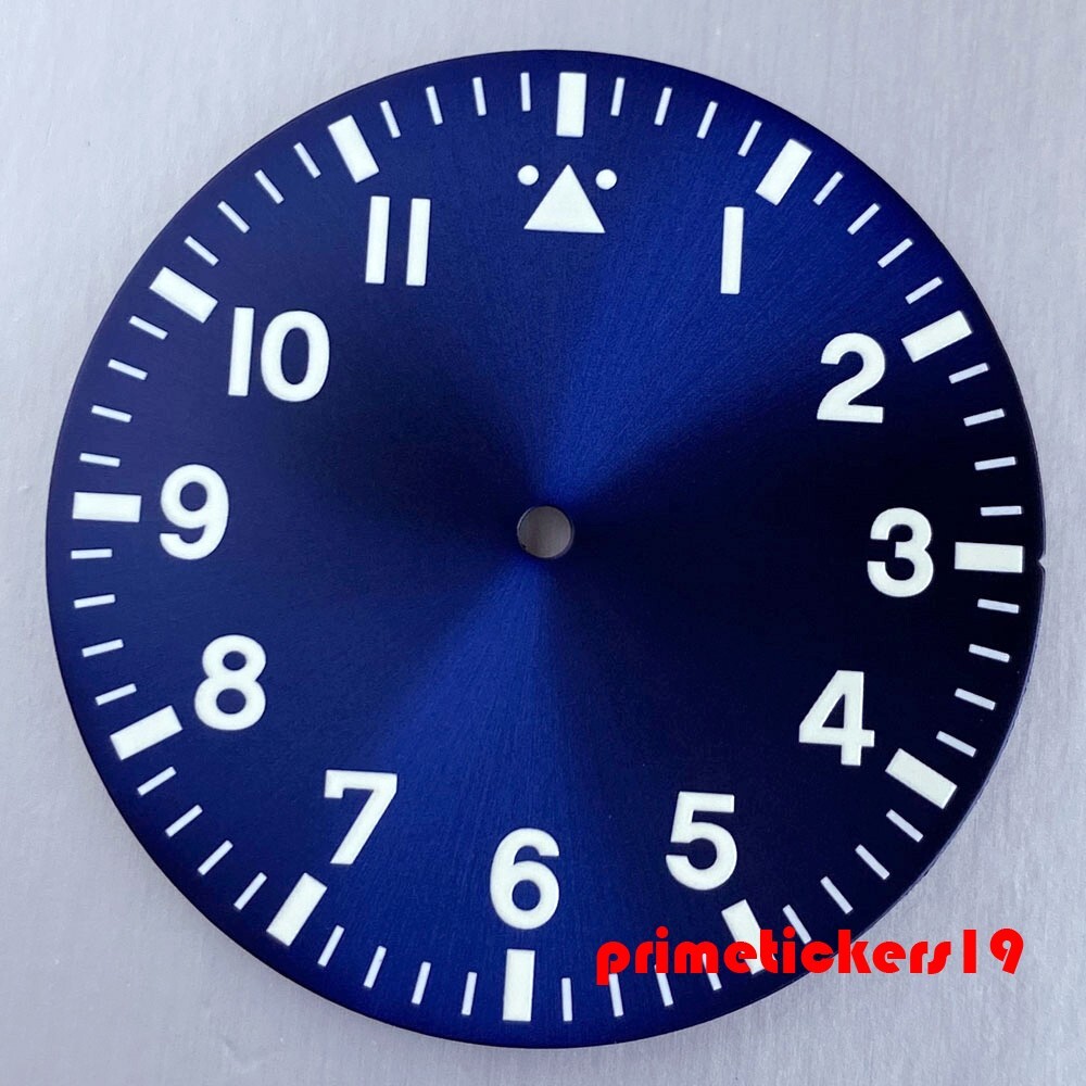 43mm Pilot Watch Case+Dial Hands Set Sapphire Fit NH35 ETA2824 PT5000 Clear Back