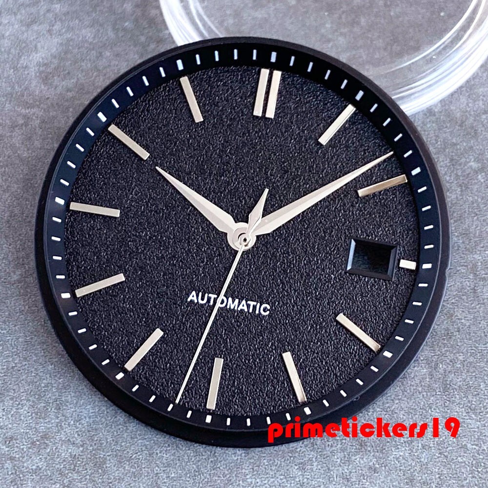 33.5mm*2.84mm Watch Dial Silver Hands Set Fit NH35 Movt Date Window Matte Face